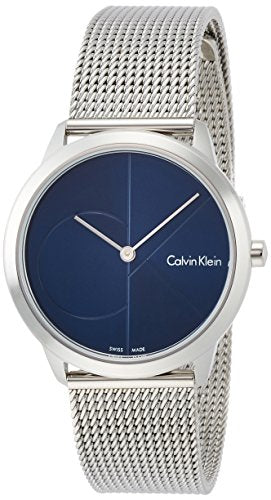 Calvin Klein Minimal Blue Dial Silver Mesh Bracelet Watch for Women - K3M2212N