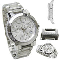 Burberry City Chronograph White Dial Silver Steel Strap Watch For Women - BU9700