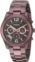 Fossil Perfect Boyfriend Multifunction Maroon Dial Maroon Steel Strap Watch for Women - ES4110