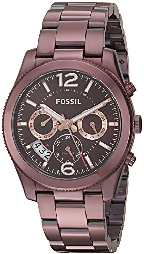 Fossil Perfect Boyfriend Multifunction Maroon Dial Maroon Steel Strap Watch for Women - ES4110