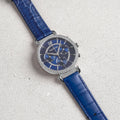 Swarovski Passage Chrono Crystal Blue Dial Blue Leather Strap Watch for Women - 5580342