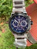 Hugo Boss Supernova Blue Chronograph Dial Silver Steel Strap Watch for Men - 1513360