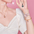 Swarovski Crystal Quartz Pink Dial Pink Leather Strap Watch for Women - 5575217
