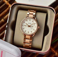 Fossil Tailor Rose Gold Dial Rose Gold Stainless Steel Strap Watch for Women - ES4264