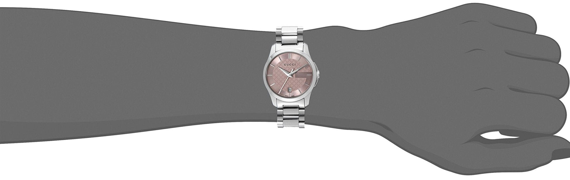 Gucci G Timeless Pink Dial Silver Steel Strap Watch For Women - YA126524