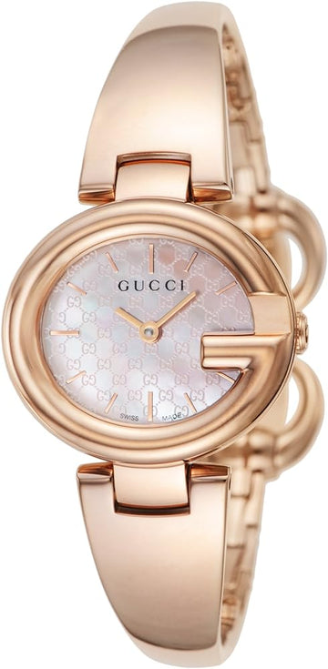 Gucci Guccisima Quartz Mother of Pearl White Dial Rose Gold Steel Strap Watch for Women - YA134512