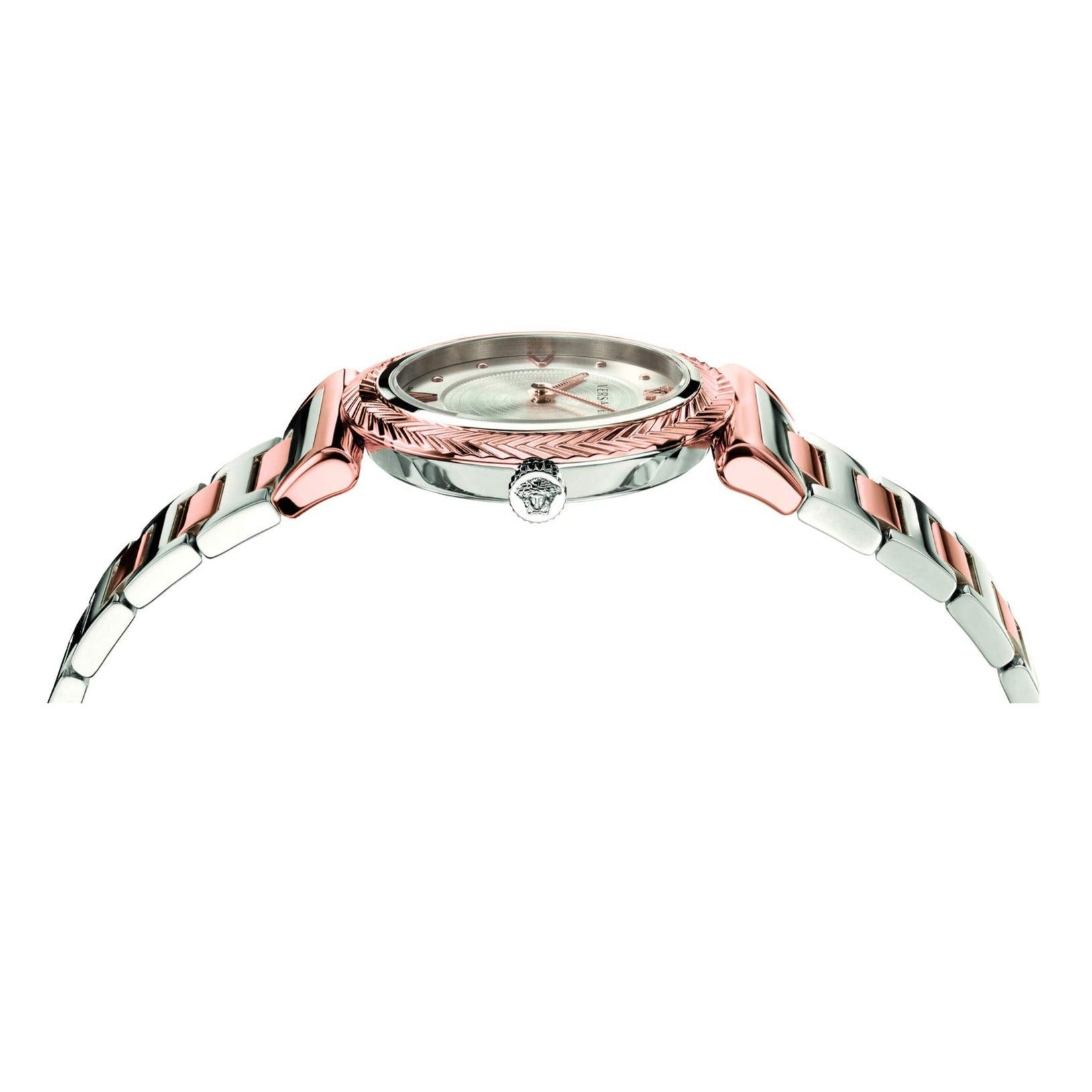 Versace V-Motif Silver Dial Two Tone Steel Strap Watch for Women - VERE00718