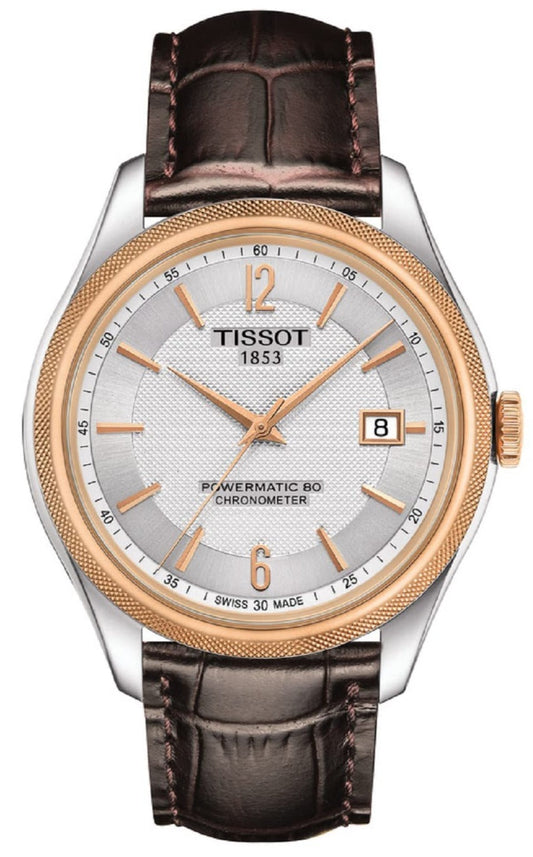 Tissot T Classic Ballade Powermatic 80 Lady Silver Dial Brown Leather Strap Watch For Women - T108.408.26.037.00