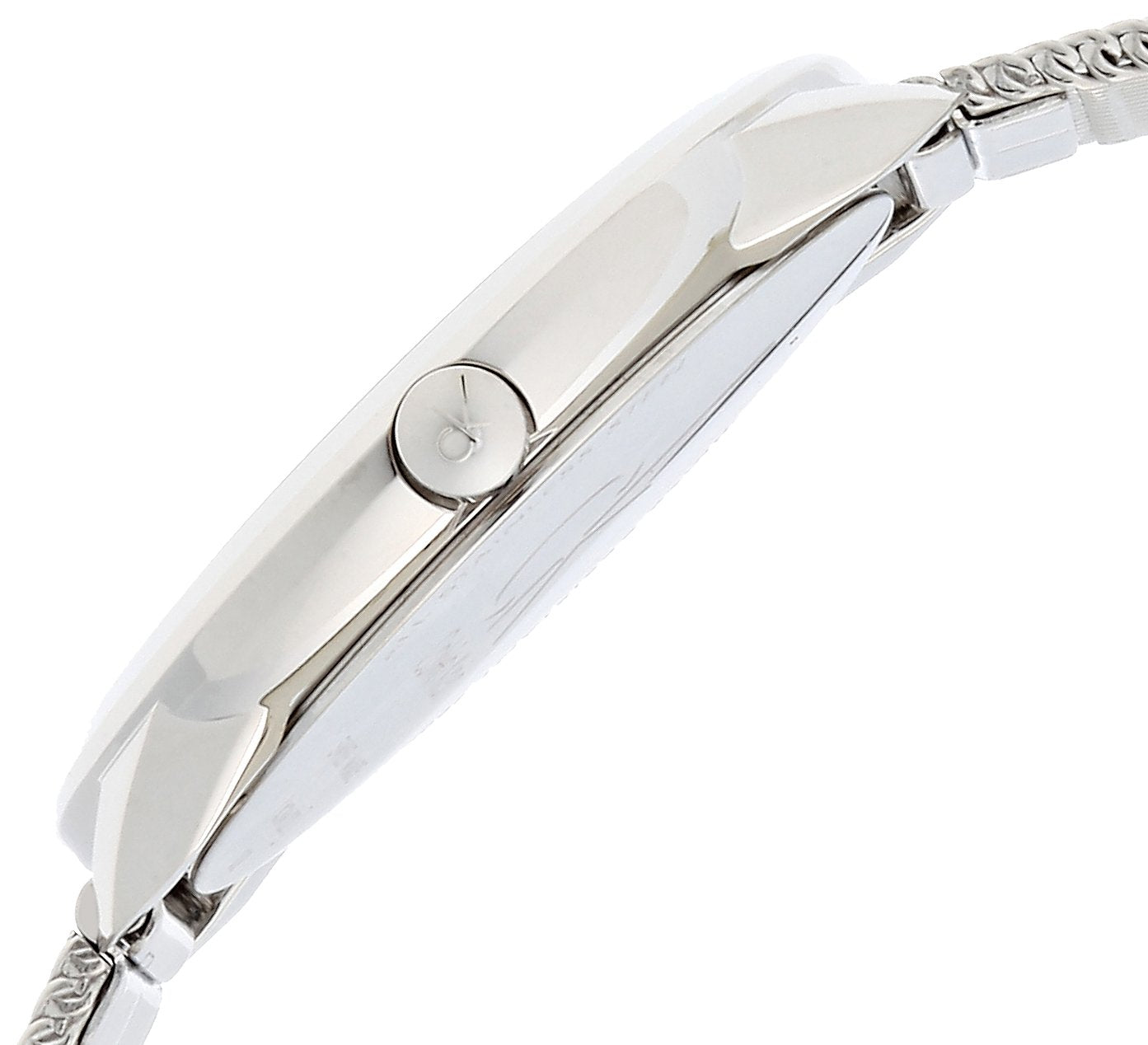Calvin Klein Minimal Grey Dial Silver Mesh Bracelet Watch for Men - K3M22124
