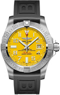 Breitling Avenger II Seawolf Yellow Dial Black Rubber Strap Mens Watch - A1733110/I519/153S
