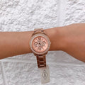 Fossil Stella Rose Gold Dial Rose Gold Steel Strap Watch for Women - ES3590