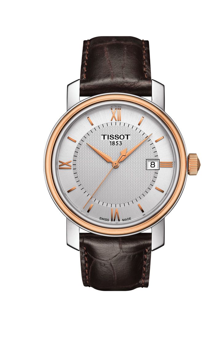 Tissot Bridgeport Lady Silver Dial Brown Leather Strap Watch For Women - T097.010.26.118.00