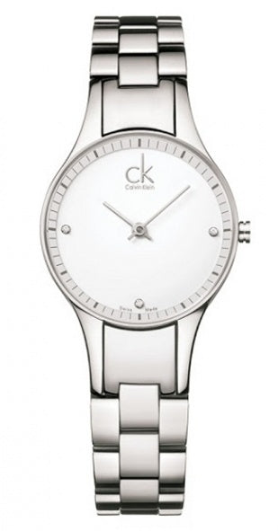 Calvin Klein Simplicity White Dial Silver Steel Strap Watch for Women - K4323101