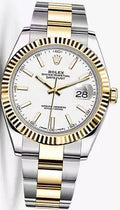 Rolex Datejust 41 Oyster White Dial Two Tone Oystersteel & Yellow Gold Strap Watch for Men - M126333-0015