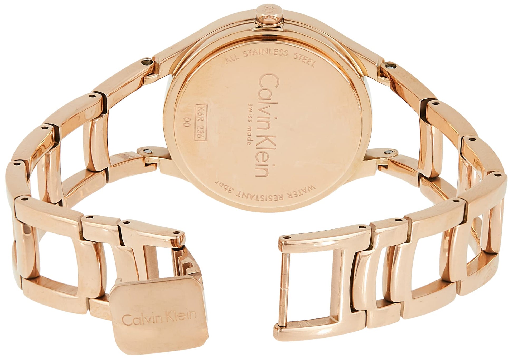 Calvin Klein Class Brown Dial Rose Gold Steel Strap Watch for Women - K6R2362K