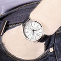 Calvin Klein Post Minimal White Dial Black Leather Strap Watch for Men - K7627120
