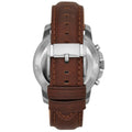 Fossil Grant Automatic White Dial Brown Leather Strap Watch for Men -  ME3027