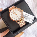 Marc Jacobs Baker White Dial Rose Gold Stainless Steel Strap Watch for Women - MBM3441