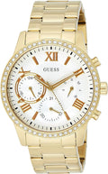 Guess Solar Chronograph Diamonds White Dial Gold Steel Strap Watch for Women - W1069L2