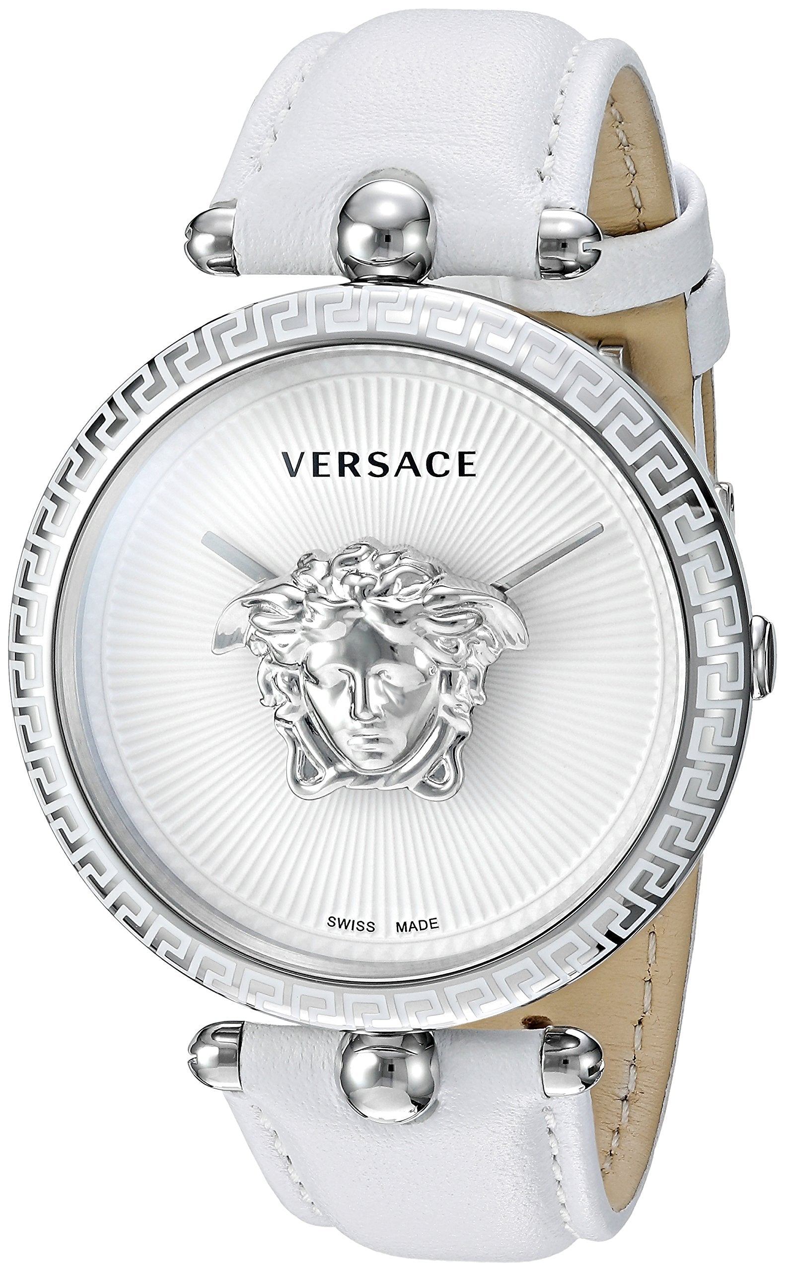 Versace Palazzo Empire White Dial White Leather Strap Watch for Women - VCO010017