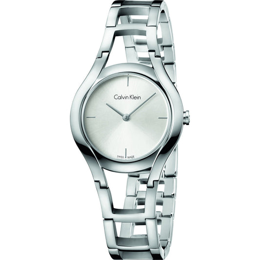 Calvin Klein Class White Dial Silver Steel Strap Watch for Women - K6R23126
