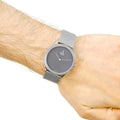Calvin Klein Minimal Grey Dial Silver Mesh Bracelet Watch for Women - K3M2212X