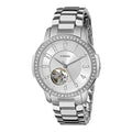 Fossil Architect Automatic Silver Dial Silver Steel Strap Watch for Women - ME3057