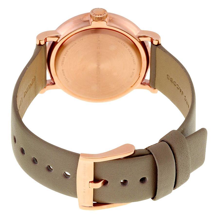 Marc Jacobs Baker Rose Gold Dial Grey Leather Strap Watch for Women - MBM1400