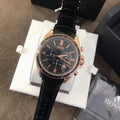 Hugo Boss Driver Black Dial Black Leather Strap Watch for Men - 1513092