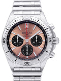 Breitling Chronomat B01 42 Brown Dial Silver Steel Strap Watch for Men - AB0134101K1A1