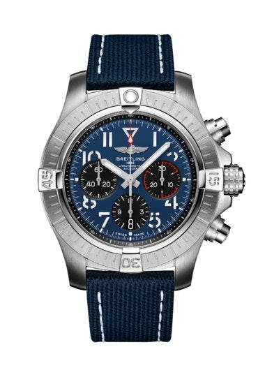 Breitling Avenger B01 Chronograph 45 Blue Dial Blue Nylon Strap Watch for Men - AB01821A1C1X1
