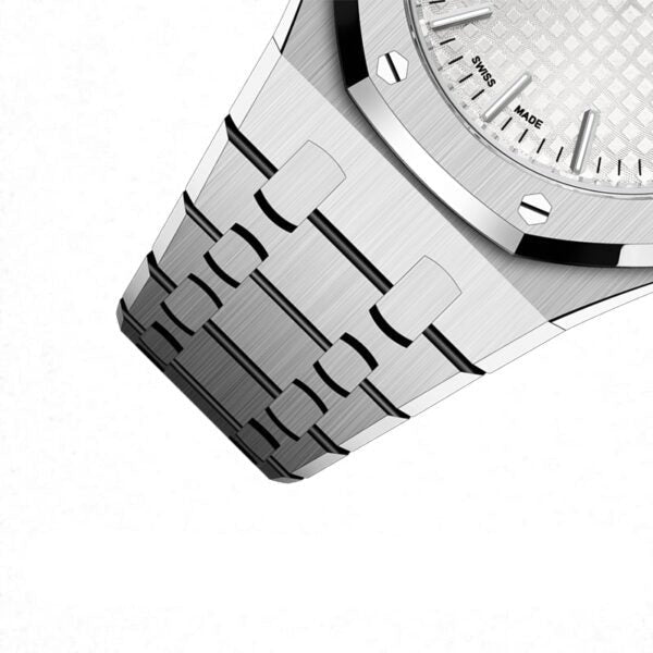 Audemars Piguet Royal Oak 50th Anniversary White Dial Silver Steel Strap Watch for Men - 15550ST.OO.1356ST.01