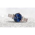 Emporio Armani Gianni T Bar Blue Dial Two Tone Steel Strap Watch For Women - AR11092