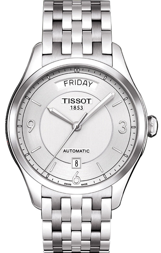 Tissot T Classic T One Automatic Silver Dial Silver Steel Strap Watch For Men - T038.430.11.037.00