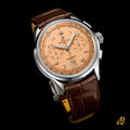 Breitling Premier B01 Chronograph 42 Beige Dial Brown Leather Strap Watch for Men - AB0145331K1P1