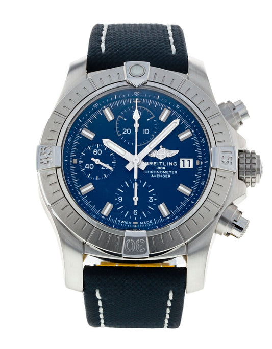 Breitling Avenger Chronograph 43 Blue Dial Blue Nylon Strap Watch for Men - A13385101C1X1