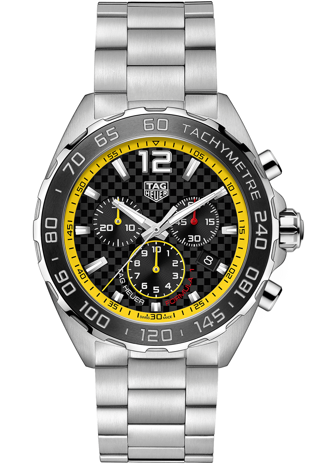 Tag Heuer Formula 1 Chronograph Black Dial Silver Steel Strap Watch for Men - CAZ101AC.BA0842