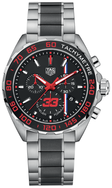 Tag Heuer Formula 1 Max Verstappen Limited Edition Grey Dial Two Tone Steel Strap Watch for Men - CAZ101U.BA0843
