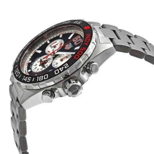 Tag Heuer Formula 1 Indy 500 Special Edition Black Dial Silver Steel Strap Watch for Men - CAZ101V.BA0842