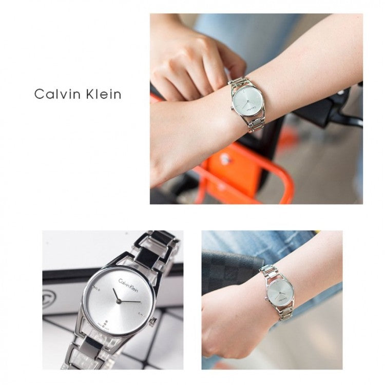 Calvin Klein Dainty Diamonds Silver Dial Sliver Steel Strap Watch for Women - K7L2314T