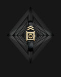 Versace VD-25 Diamonds Black Dial Black Leather Strap Watch for Women - VQF020015