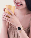 Swarovski Cosmopolitan Black Dial Rose Gold Steel Strap Watch for Women - 5517797