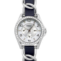 Fossil Riley White Dial Blue Leather Strap Watch for Women - ES3464