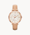 Fossil Jacqueline White Dial Sand Leather Strap Watch for Women - ES3487