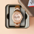 Fossil Stella Rose Gold Dial Rose Gold Steel Strap Watch for Women - ES3590