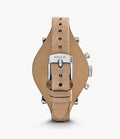 Fossil Boyfriend Chronograph White Dial Brown Leather Strap Watch for Women - ES3625