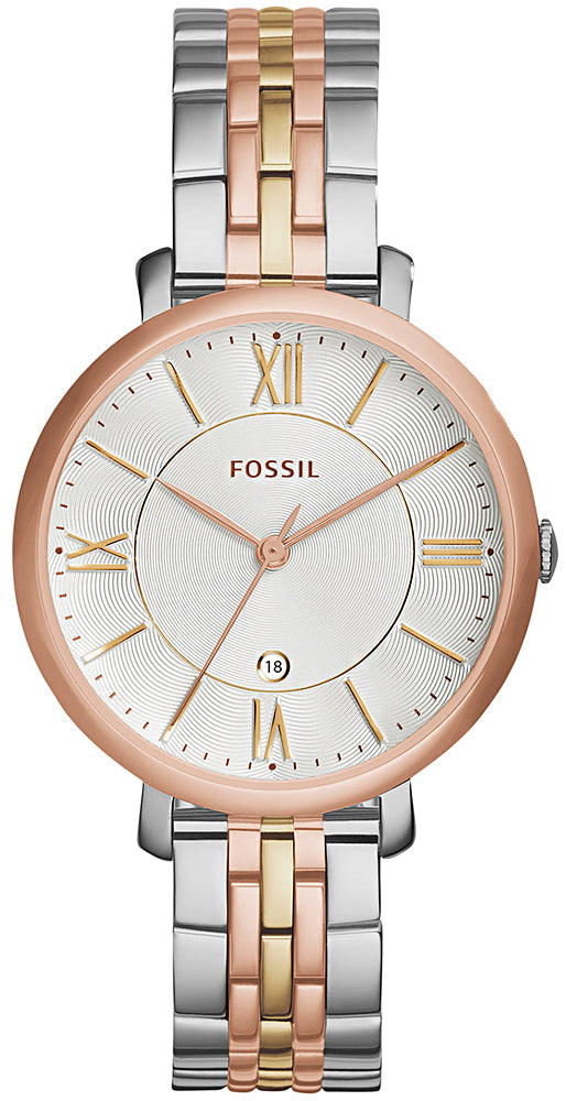 Fossil Jacqueline White Dial Two Tone Steel Strap Watch for Women - ES3844