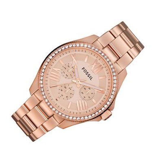 Fossil Cecile Rose Gold Dial Rose Gold Steel Strap Watch for Women - AM4483