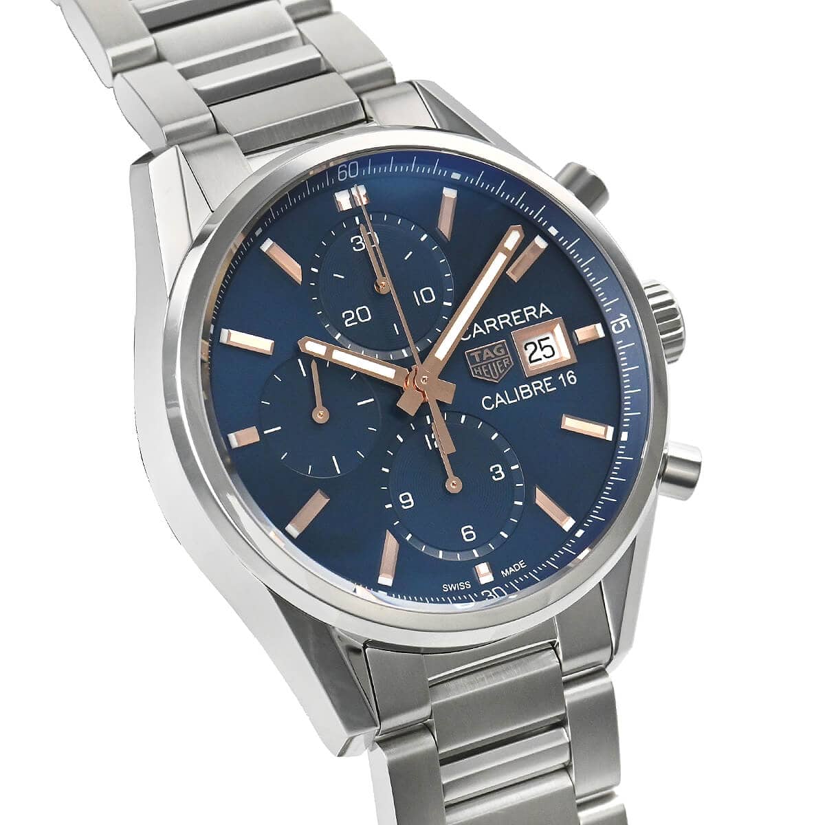 Tag Heuer Carrera Automatic Chronograph Blue Dial Silver Steel Strap Watch for Men - CBK2115.BA0715