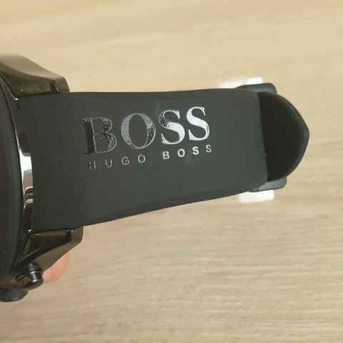 Hugo Boss Velocity Black Dial Black Rubber Strap Watch for Men - 1513720